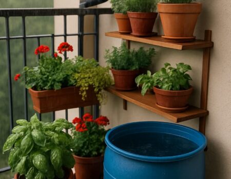 Zbieranie deszczówki na balkonie