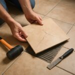 wymienić uszkodzoną płytkę ceramiczną