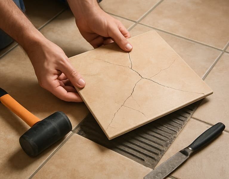 Jak samodzielnie wymienić uszkodzoną płytkę ceramiczną na podłodze – bez skuwania całej posadzki wymienić uszkodzoną płytkę ceramiczną